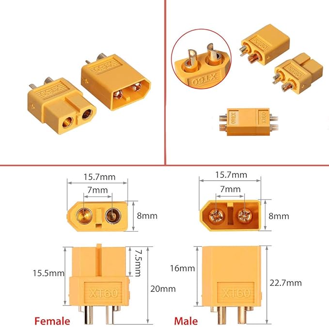 1 Paar  XT-60 Stecker Männlich und Weiblich