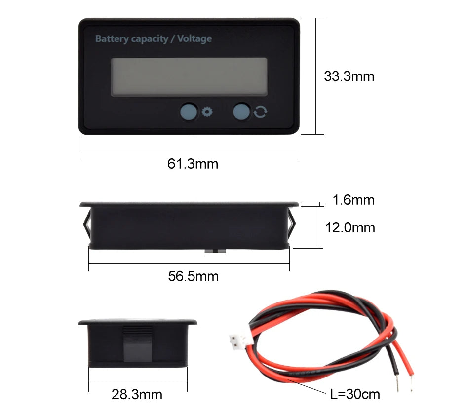 Lifepo4 Lithium Batterie Kapazität Anzeige LED Digital 0-120V